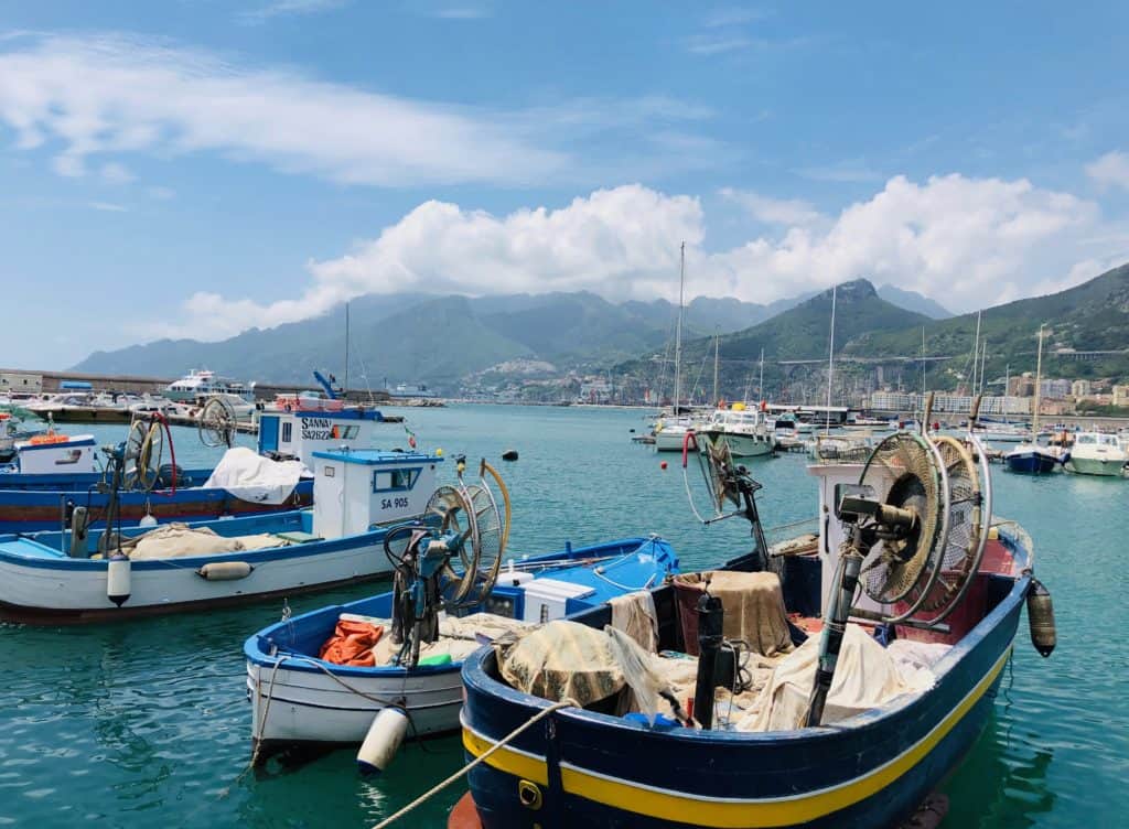 Salerno Fisherman Boats - London to Amalfi Trip coming to an end in Salerno.