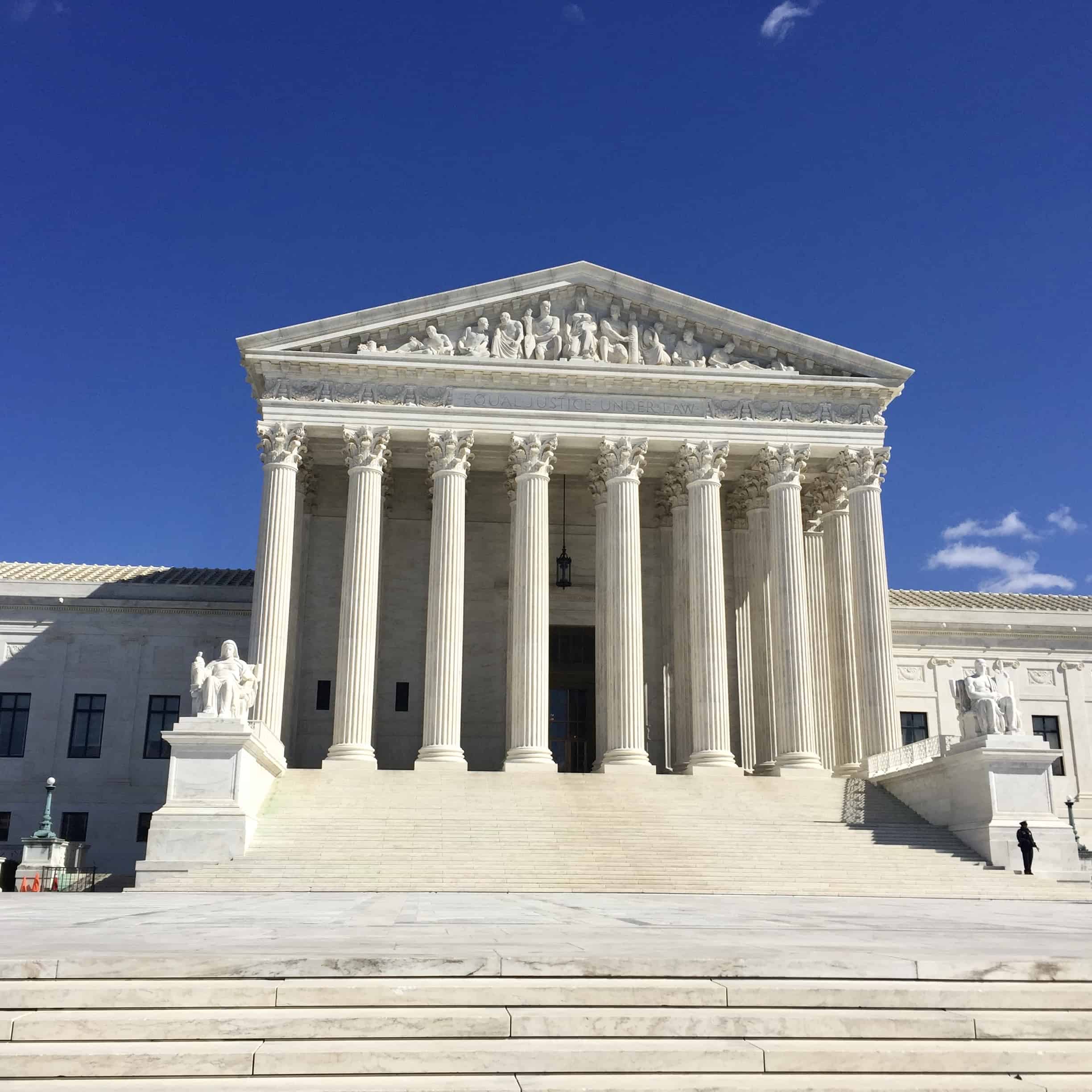 the supreme court exterior view of the gorgeous marble steps