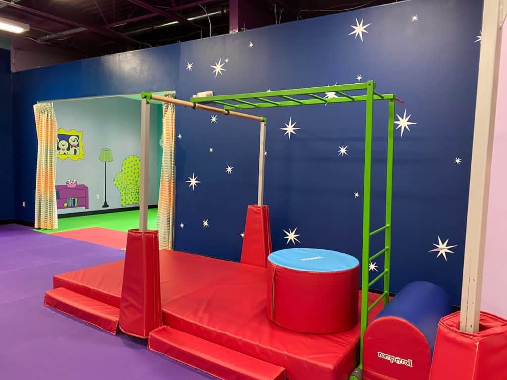 Interior photo of Romp and Roll - monkey bars, gym area, and play area tampa bay family vacations - it's ideal when the weather is bad for an indoor play gym for ages 0 to 5.