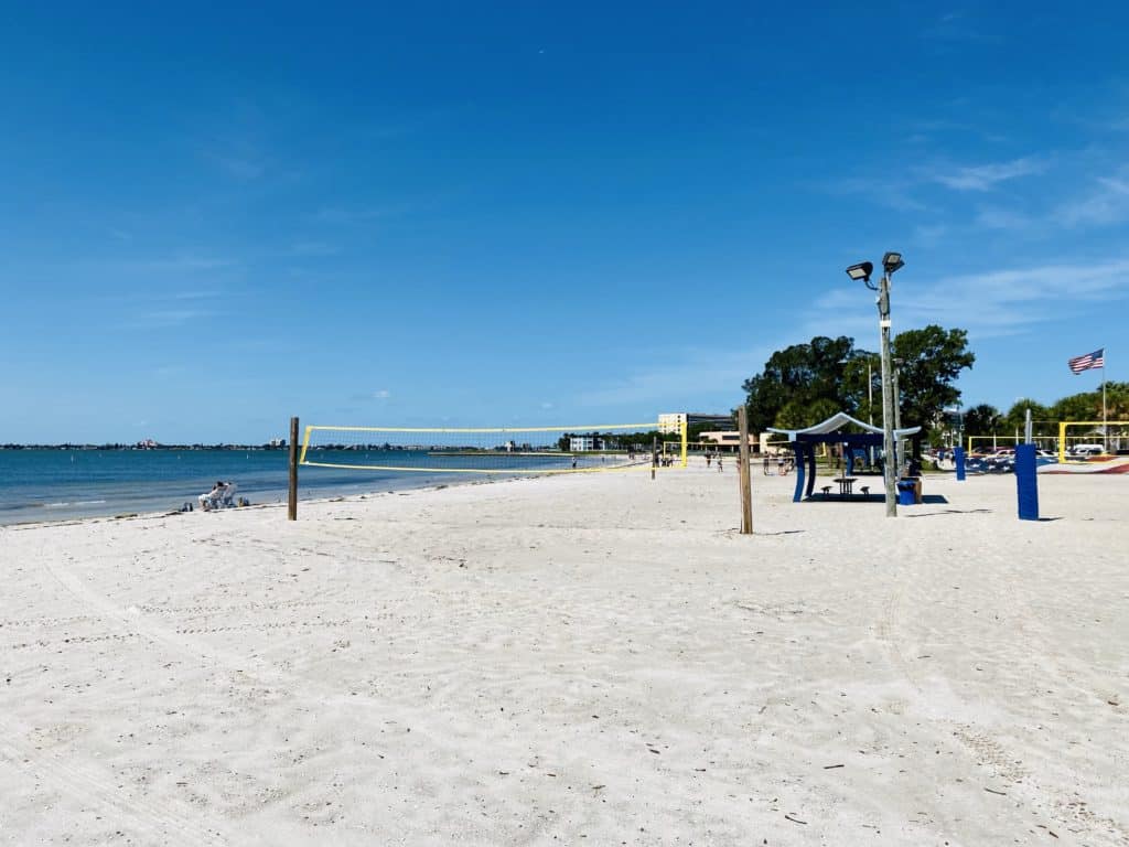 Volleyball at the Gulfport Beach with great water views of Boca Ciega Bay