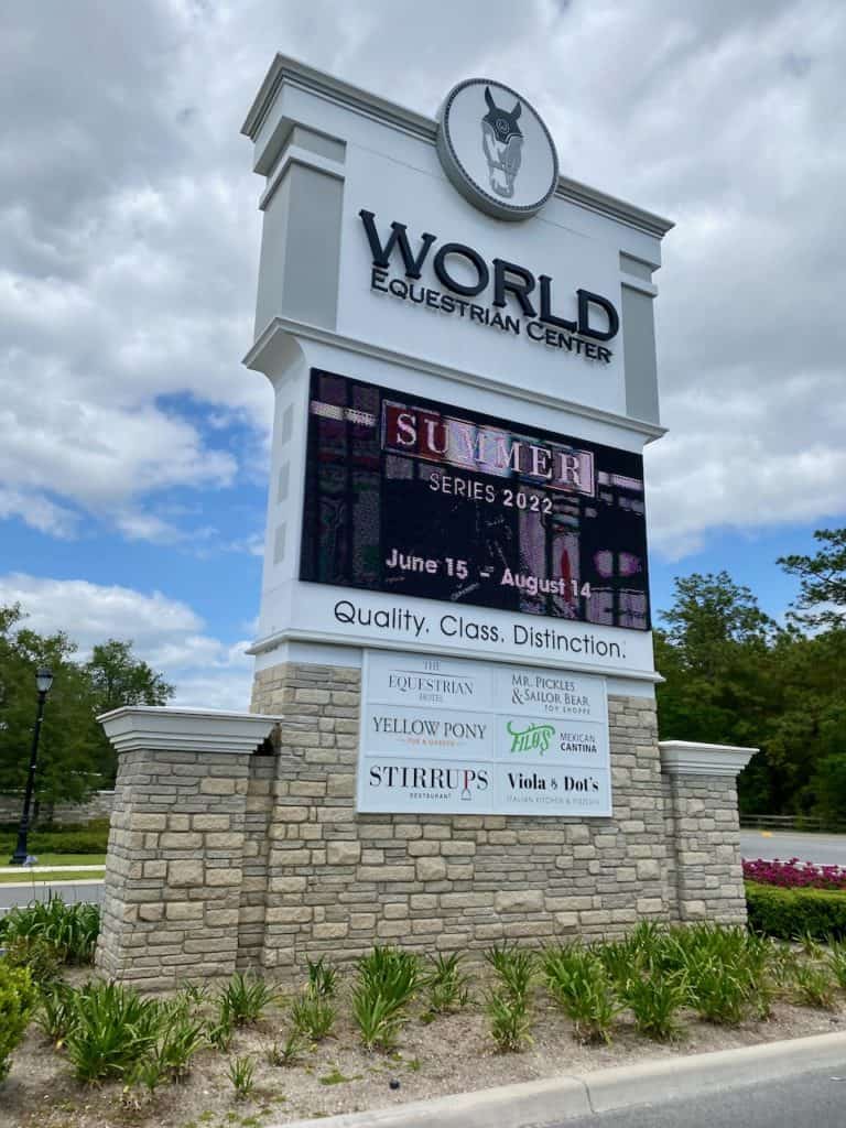 World Equestrian Center Ocala Front Entrance Sign