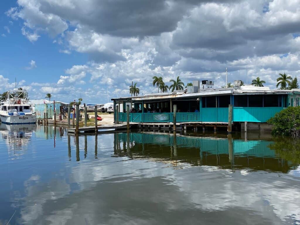 Olde Fish House Marina is one of the best matlacha restaurants with a boat dock