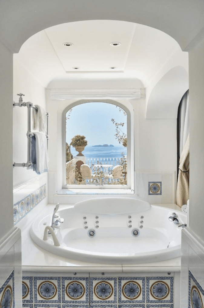 amalfi coast 5 star resorts have gorgeous tub views that overlook the ocean