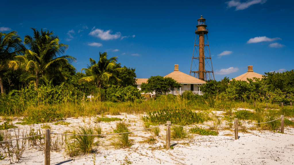 Matlacha FL is a great launching location to see many of the local islands nearby including Sanibel Island.  Canva image