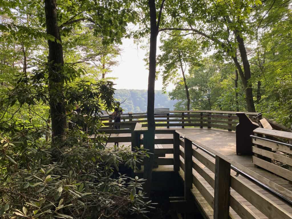 New River Gorge Bridge Boardwalk and Viewing Area.
