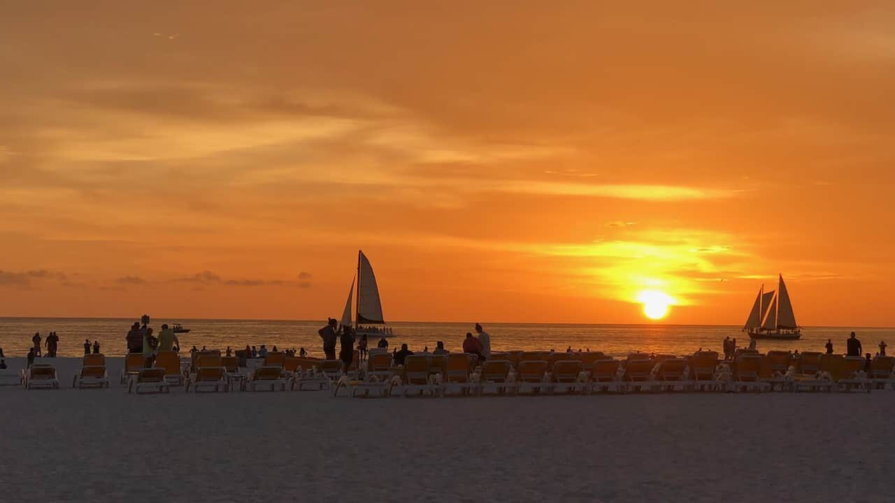 St Pete Beach vs Clearwater Beach, photo of Clearwater Beach Sunset at Sand Pearl Resort.