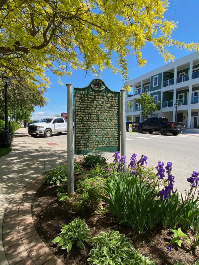 The Island House and Elk Rapids Library has beautiful flowers maintained.
