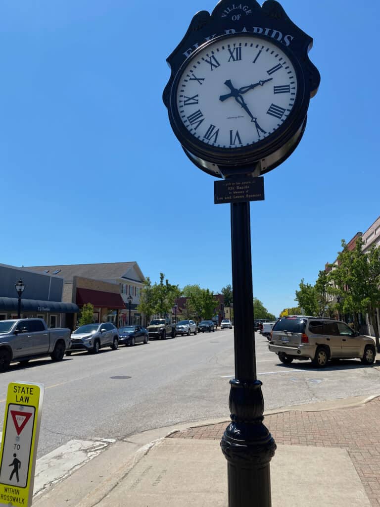 Elk Rapids Clock located on River Street.