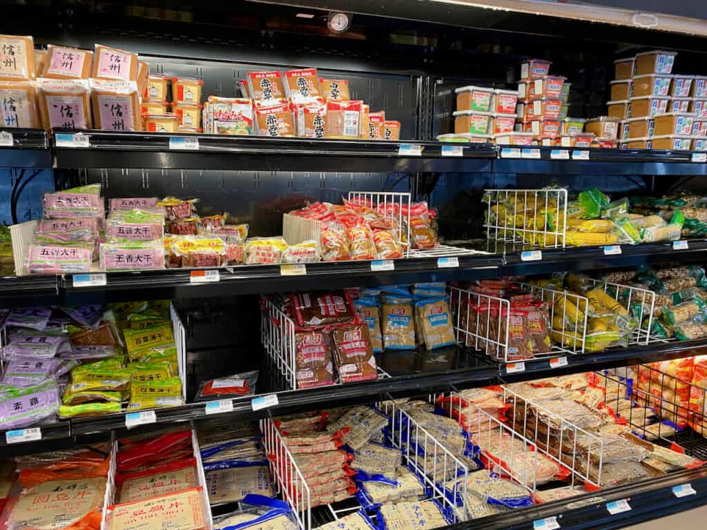 cold food section and dish items; at MD Oriental Market in Pinellas Park. 