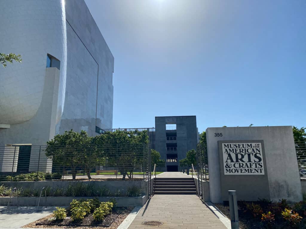 One of the largest museums in downtown - a massive white building downtown is the Museum of the American Arts & Crafts Movement.