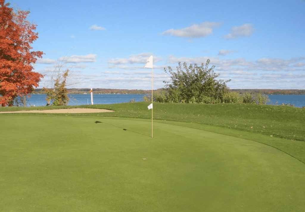 Photo: Elk Rapids Golf Club and the putting green with gorgeous bay views.