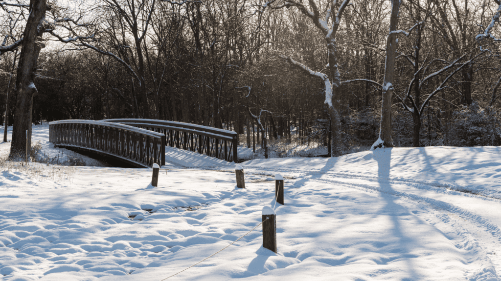 Hometown North Richland Hills walking in the winter time does bring snow in this area.