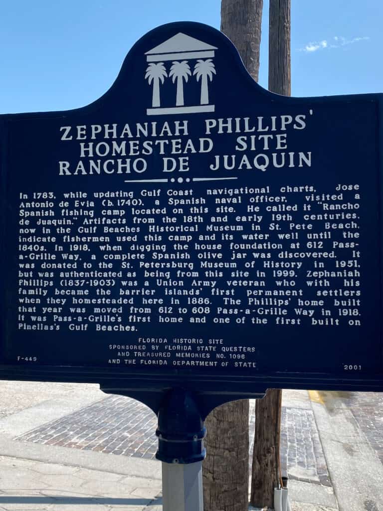 Photo of historic signage on walking tour of Pass-a-grille.