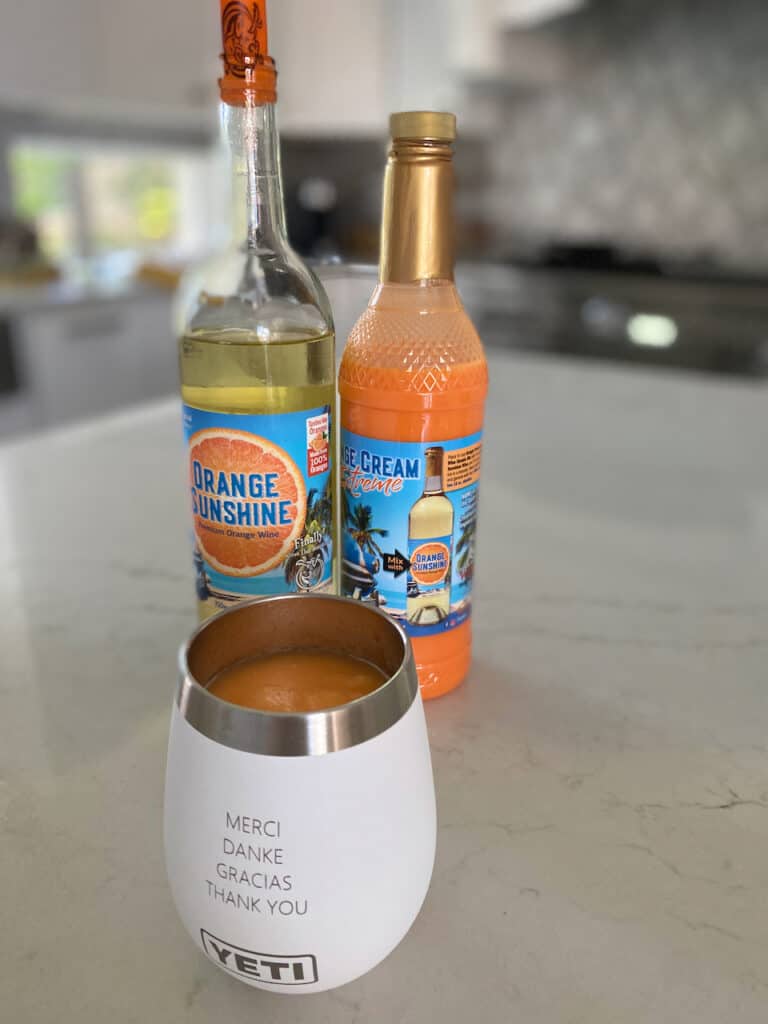 Photo of a orange slushie from the Florida Orange Groves Winery.