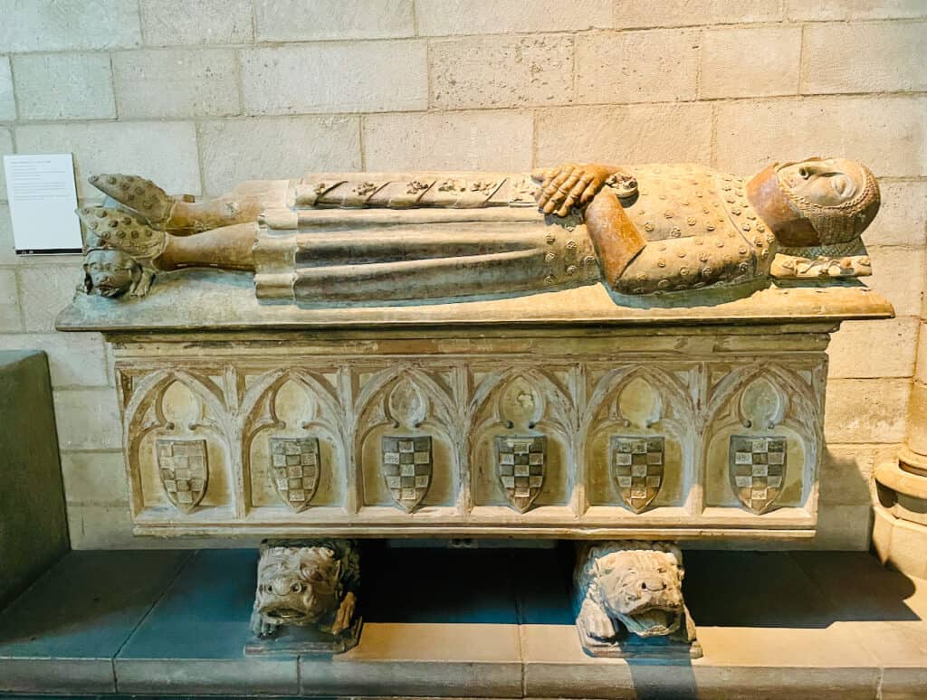 The Met Cloisters Museum coffin-looking structure. Met Cloisters NYC, a museum of medical art. 