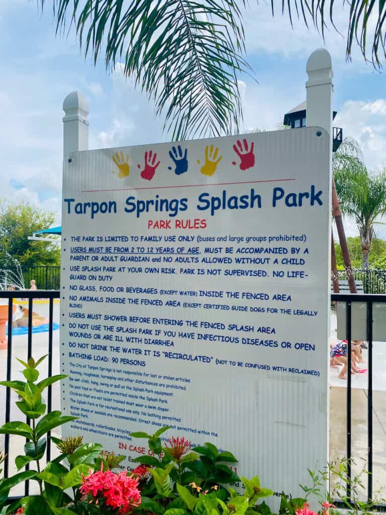 List of rules posted at the kids waterpark. One of the best things to do with kids in Tampa Bay.