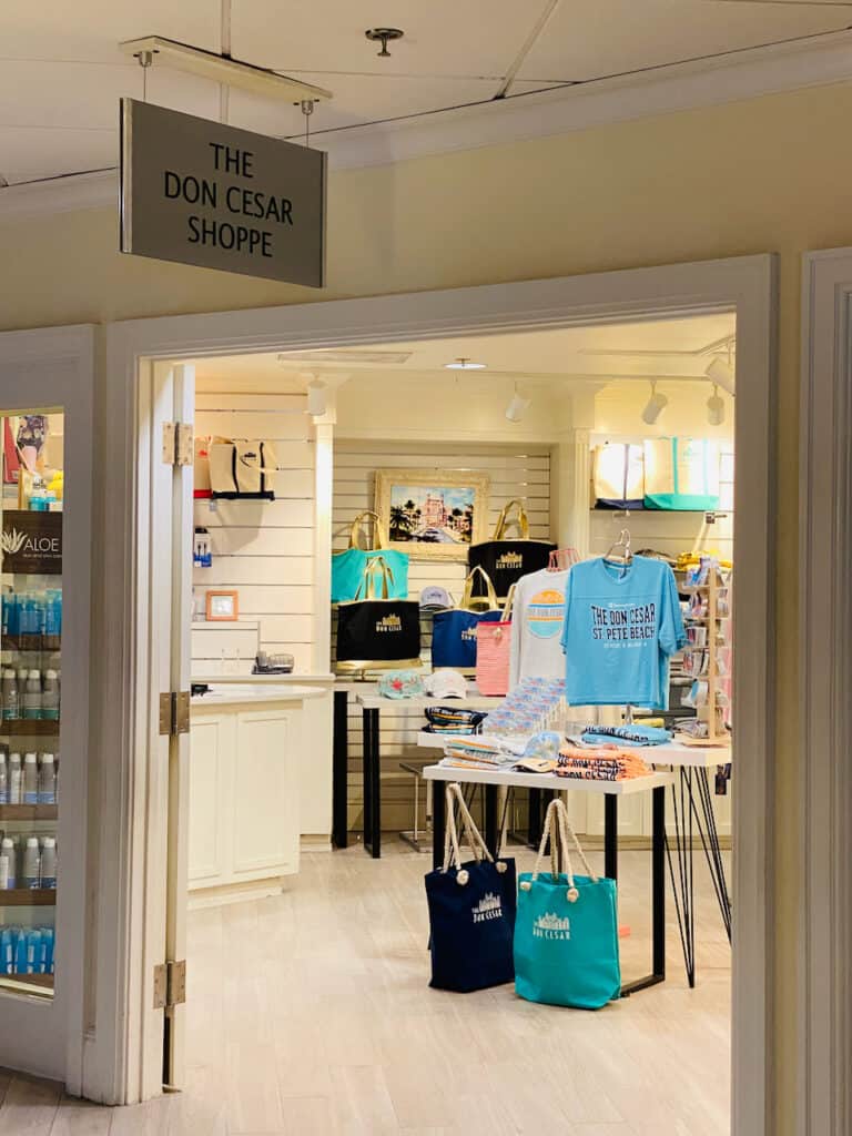 The Don Cesar Shop in St Pete Beach is full of clothing, bags, and beach wear.  It is located under The Don CeSar.  