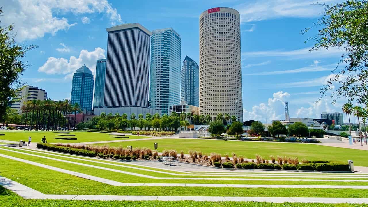 Tampa vs St Pete - to help decide you have to look at the cities. Tampa downtown has beautiful wide open spaces neart the riverwalk. See the highrises in the background.