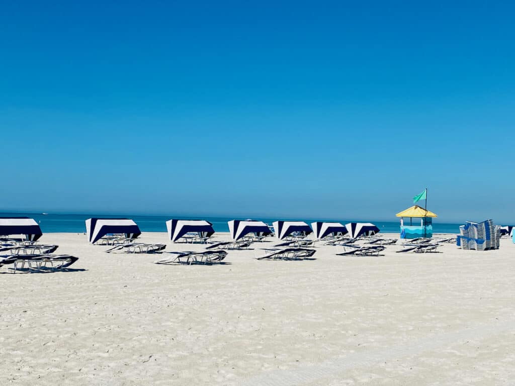 Dolphin Beach Resort beach chairs and St Pete beach gorgeous water views.