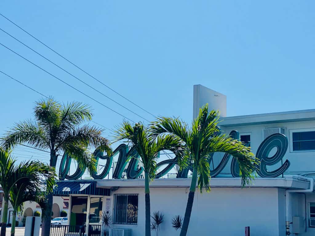 Cheap Hotels in St Pete Beach.  Bon-Aire Hotel is a oldie but goodie.  Photo showing the old sign that has a 50's throw back feel.