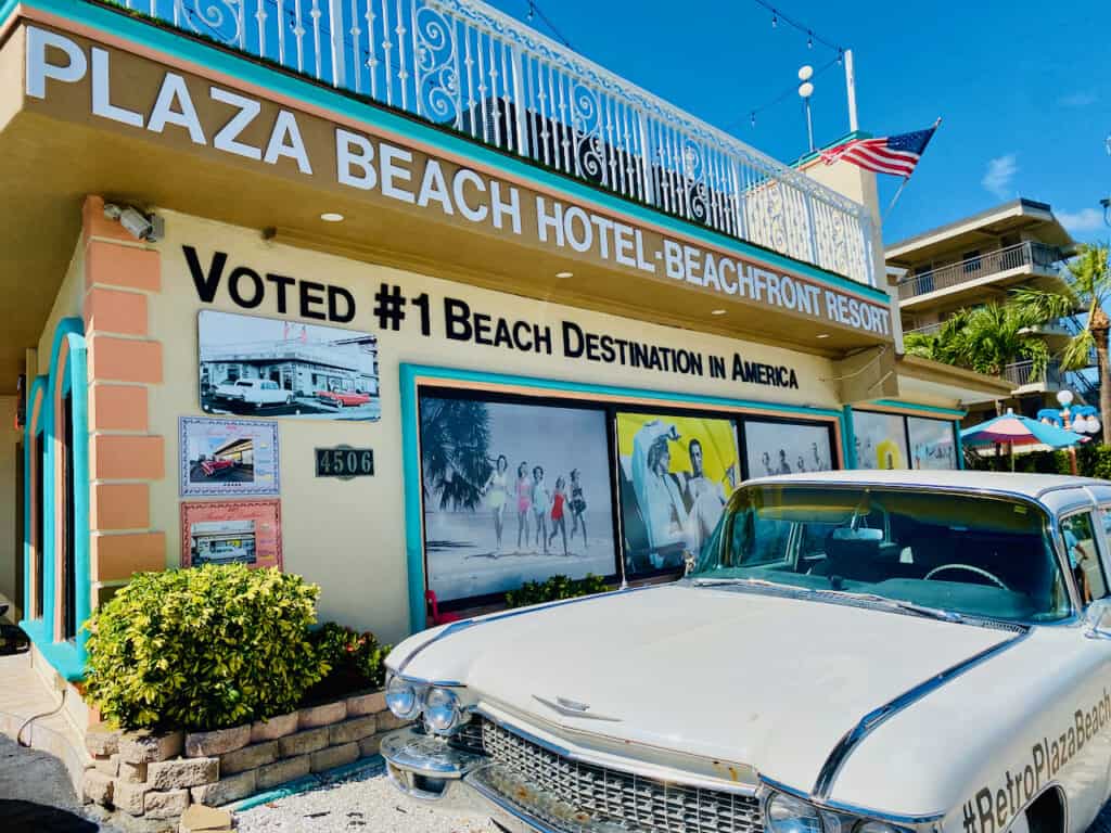 Plaza Beach Hotel, a cheap beachfront hotel in st pete beach that is family owned and operated.  It has a nostalgia feel.