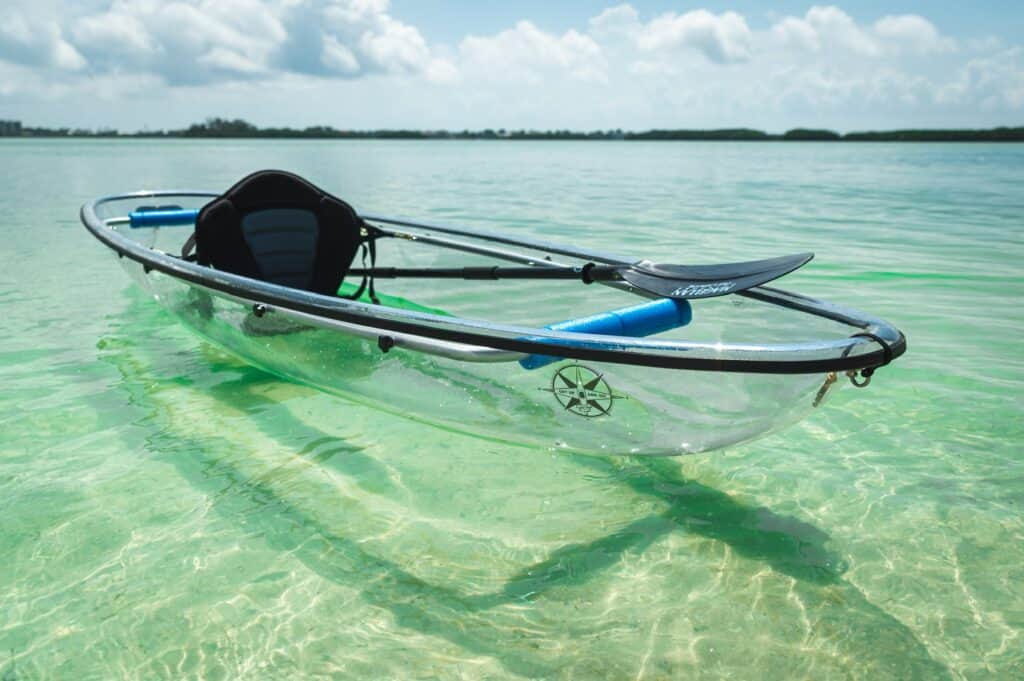 Kayak Tours in St Pete Beach is a fun way to spend the day.  This was taken on the west coast of St Petersburg.  Blue green water with a clear kayak makes it great for seeing fish and sea creatures. - photo by Jimmy Fasner.