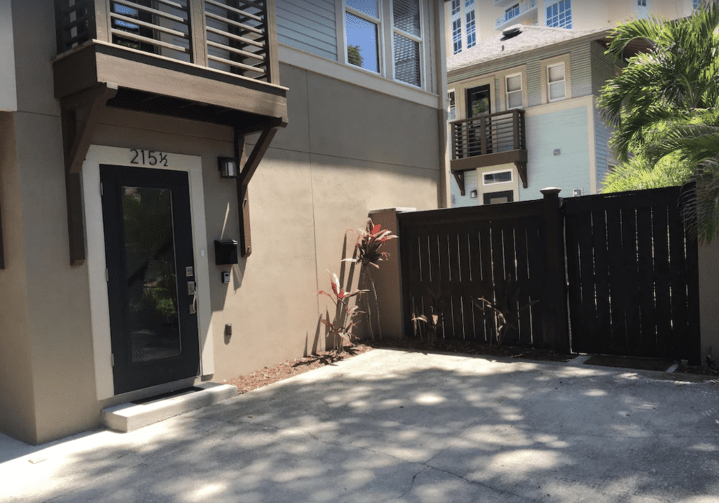VRBO downtown st pete - apartment is located on the second floor exterior photo of entry door.
