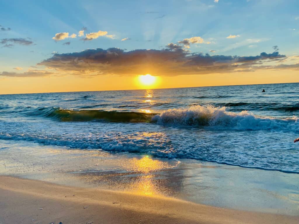 old tampa bay beaches, pass-a-grille beach sunset is peaceful and feels like old florida