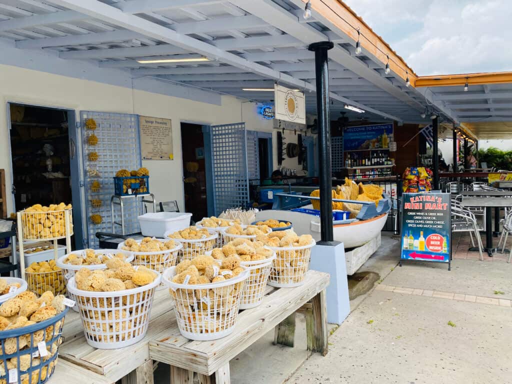 Tarpon Springs sponge shops on the street
