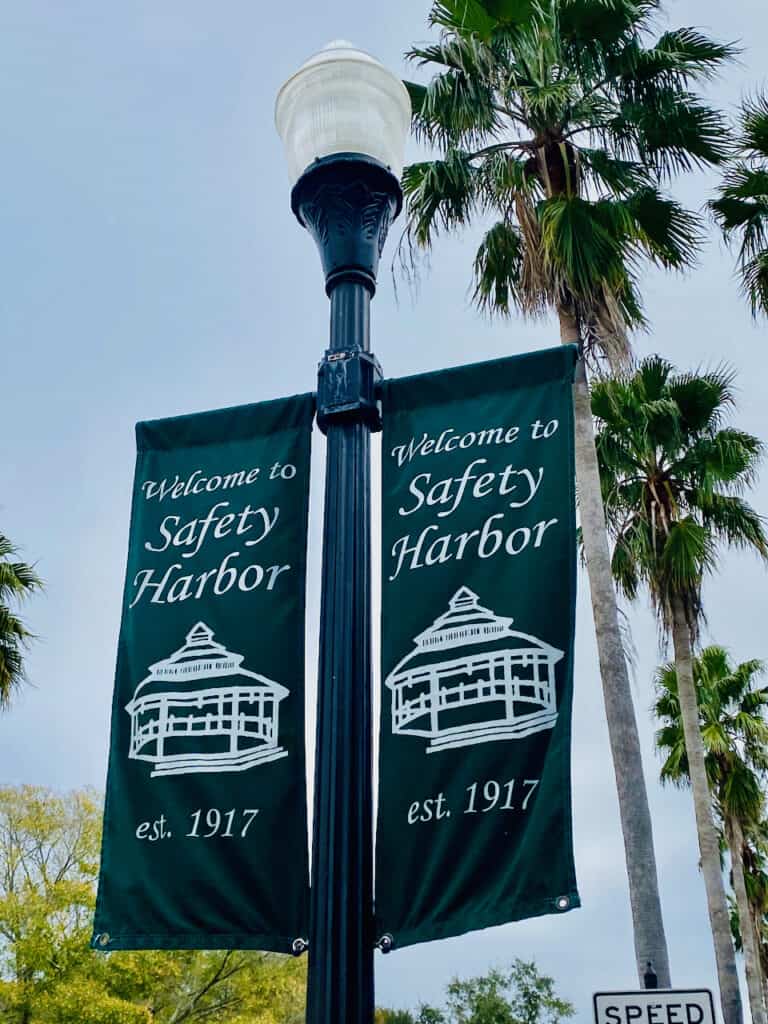 Historic Safety harbor sign with est. date of 1917