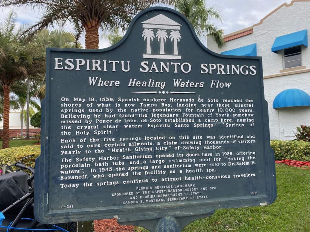 Espiritu Santo Springs historic sign