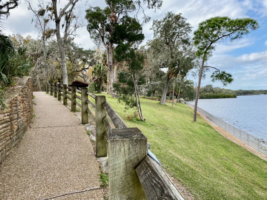 Philippe Park walking trail along the water