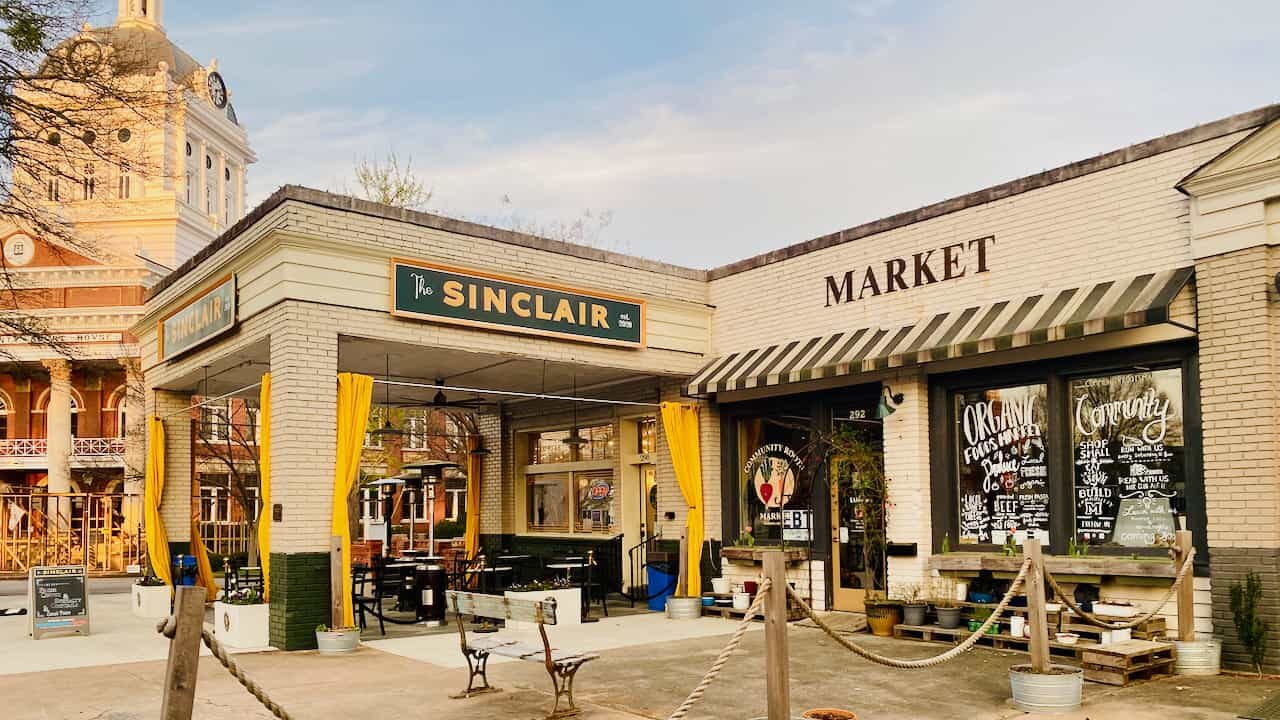 Things to do in Madison - showing the courtyard and shops.