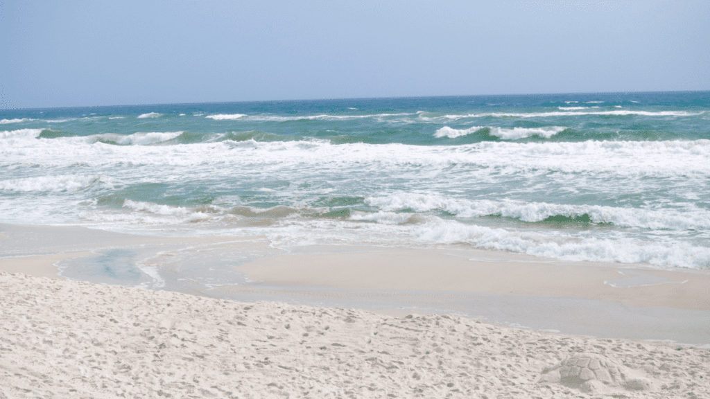 santa rosa beach with beautiful sugar sand and clear water waves