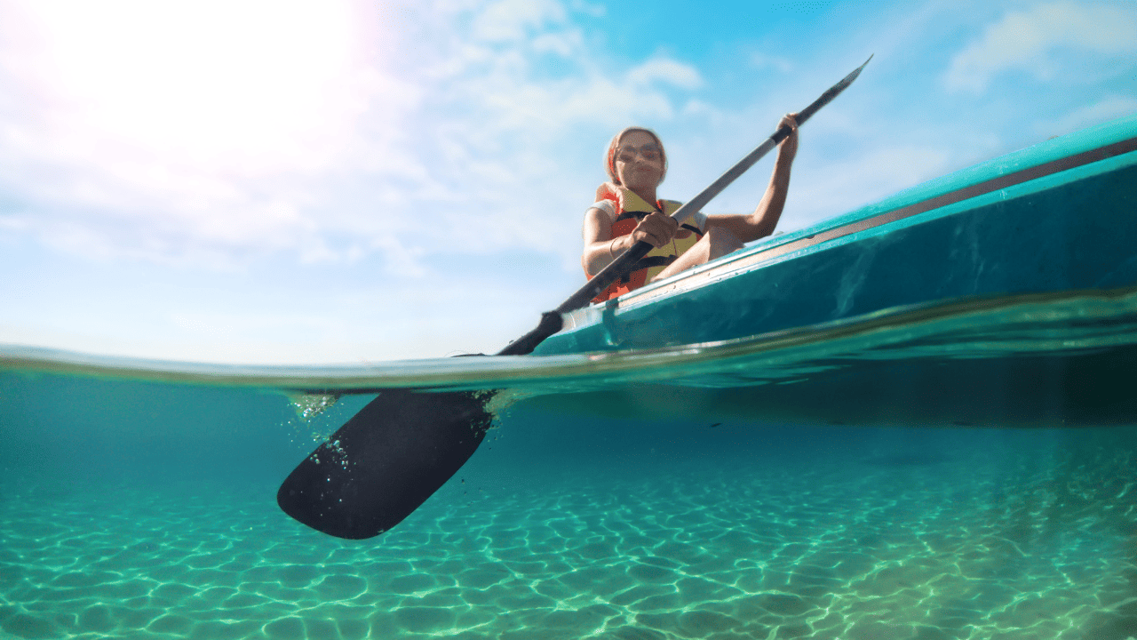 kayaking on the water