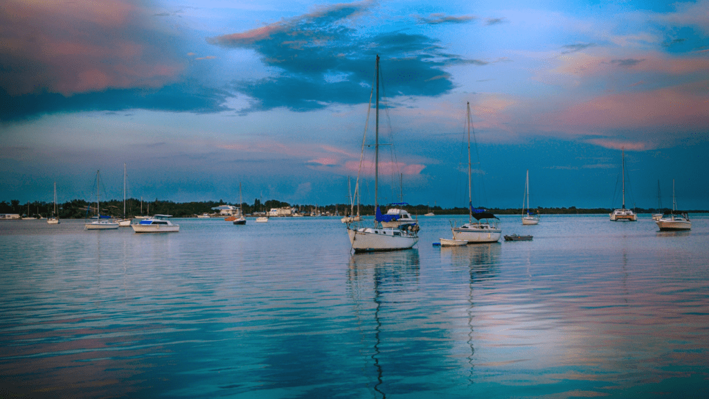 Longboat Key Boats at Sunset