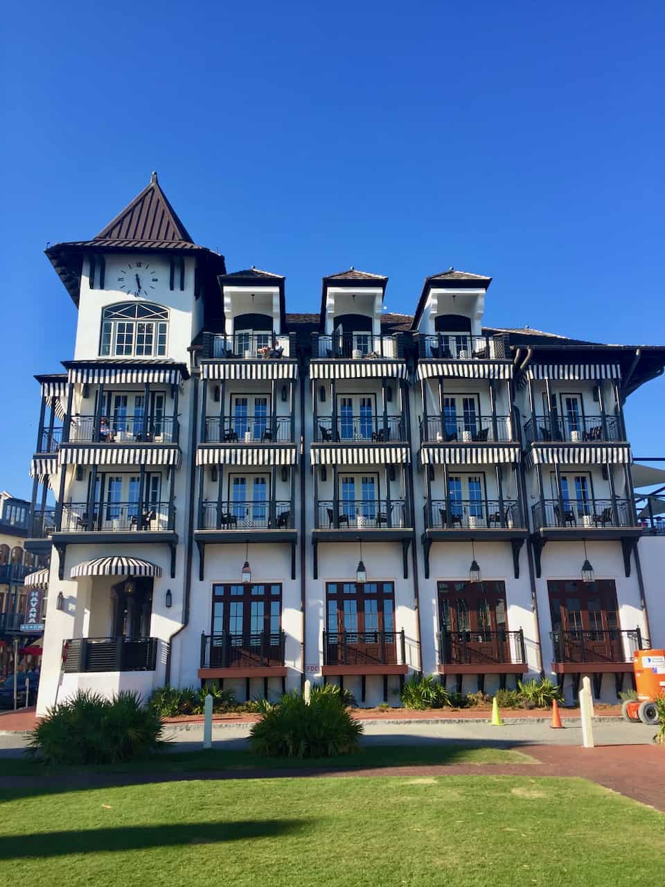 The Pearl Hotel in Rosemary Beach is a stunner from the outside with gorgeous views of the beach.