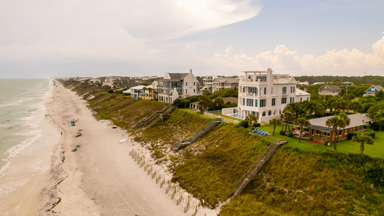 Expensive homes on 30a, and showing the beach with plenty of fun things to do on 30a