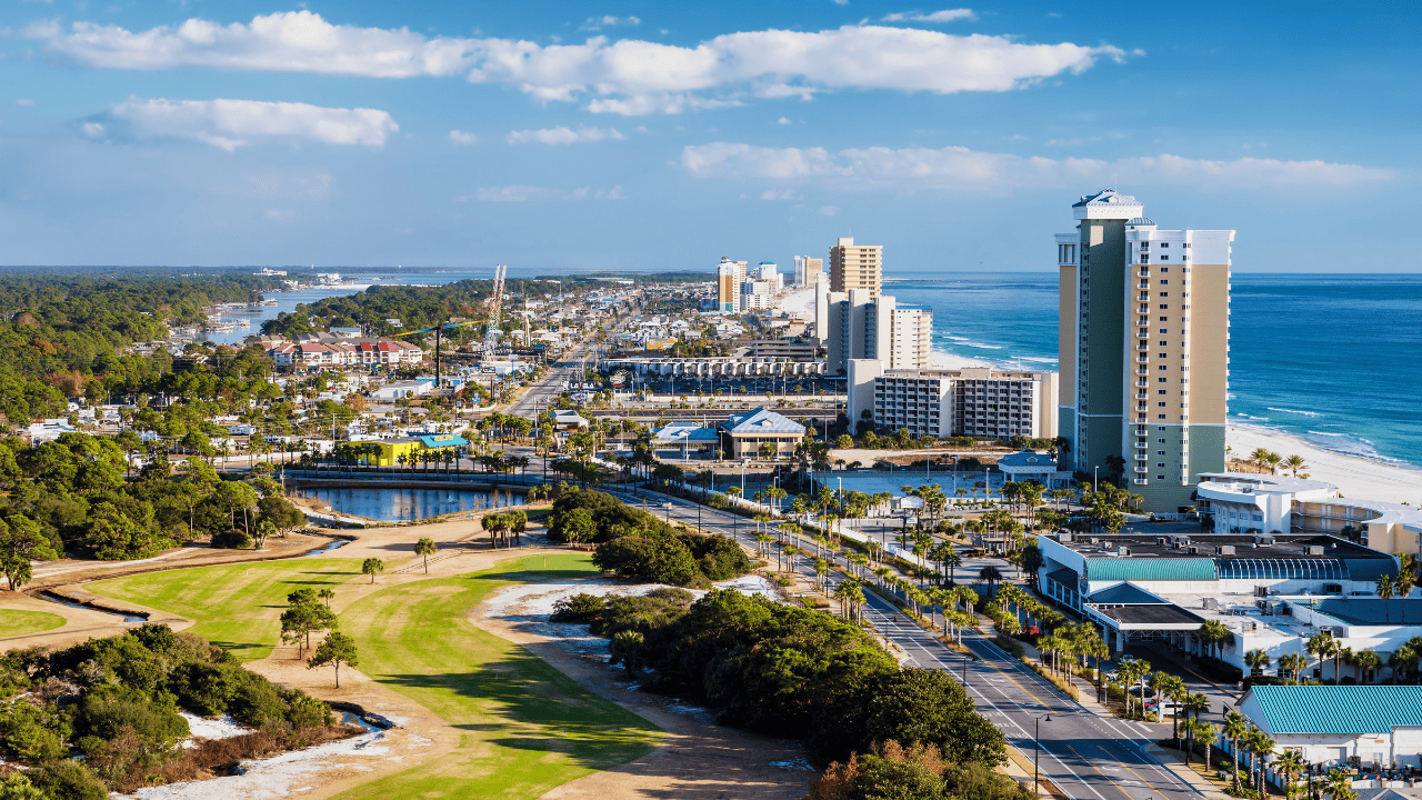 aerial view of Panama City Beach