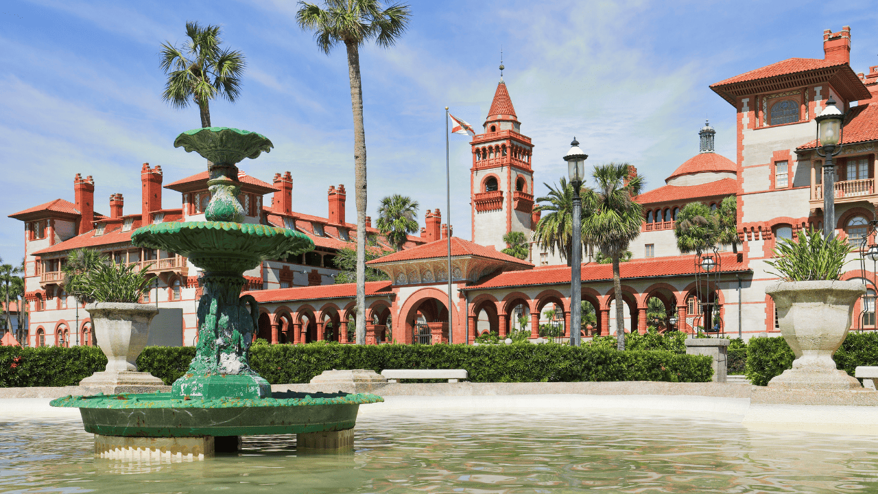 Downtown St Augustine Florida showing the college