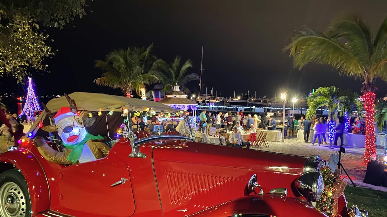 December in Florida - a holiday event in Tampa Bay with Christmas lights.