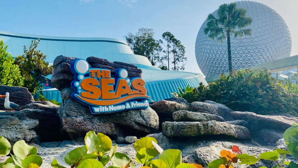 Visit Florida to Epcot and other theme parks in Orlando.  Showing The Seas with Nemo & Friends at Epcot.