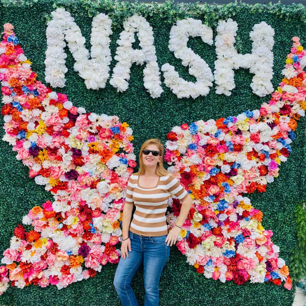 Best Things to Do in 12 South Nashville - see the murals - Erin at the butterfly mural