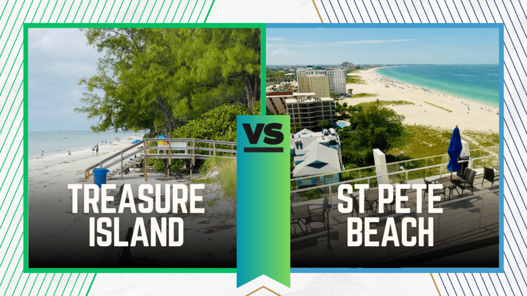 Treasure Island vs St Pete Beach photo comparisons of two beautiful beaches