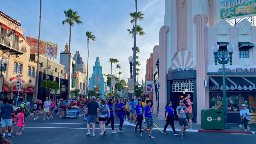 Photo of Disney's Hollywood Studio crowds near the entrance.