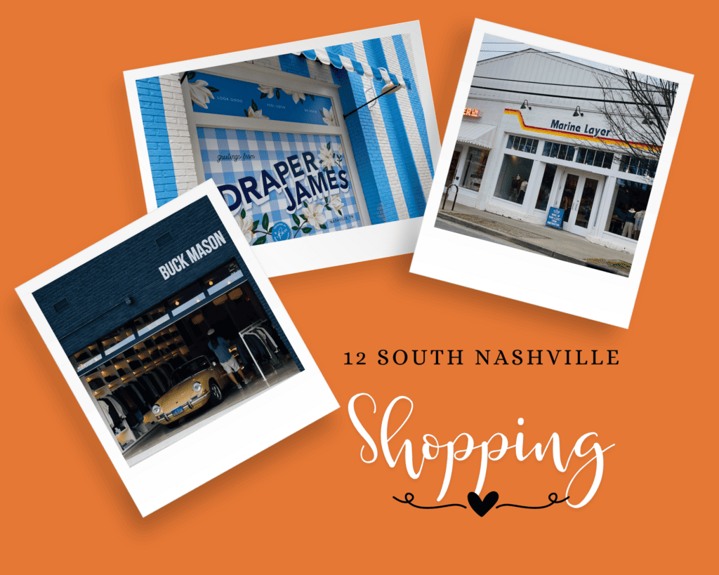 Collage of Erin's photos of 12 South Nashville Shopping