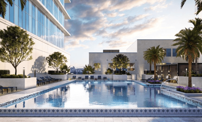 AC Hotel in hotel in st petersburg fl, showing the outdoor pool.