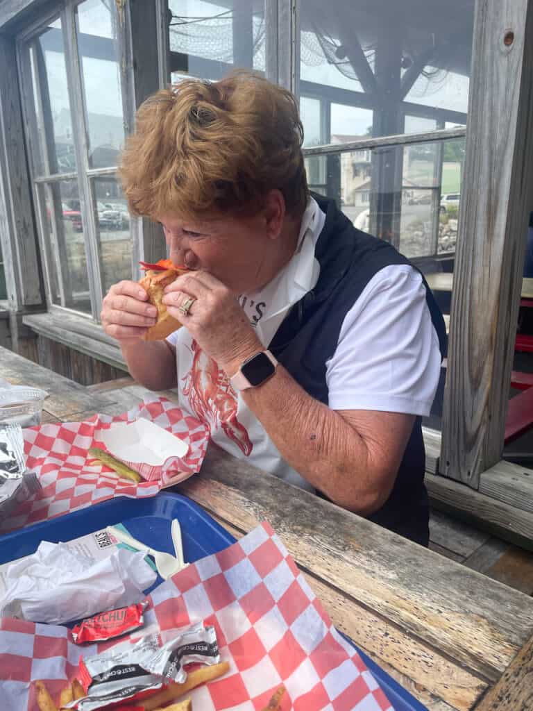 Eating at Beal's Lobster Pier