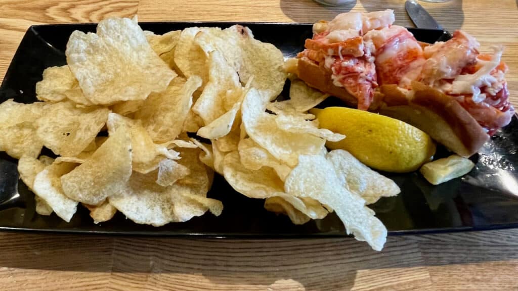 Side Street Cafe lobster roll, Restaurant Bar Harbor Maine 