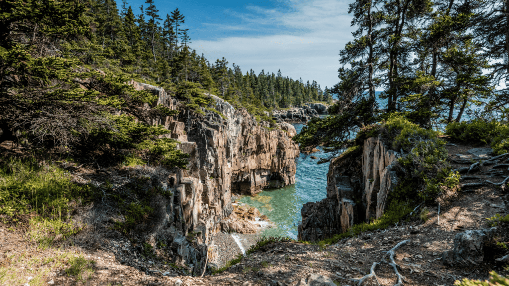 Arcadia National Park Bar Harbor, Maine. photos of breathtaking water views with trees surrounding it. national park itinerar